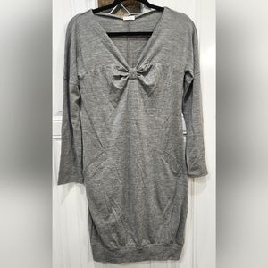 Rivamonti heathered grey 100% wool lightweight tshirt feel dress women's…